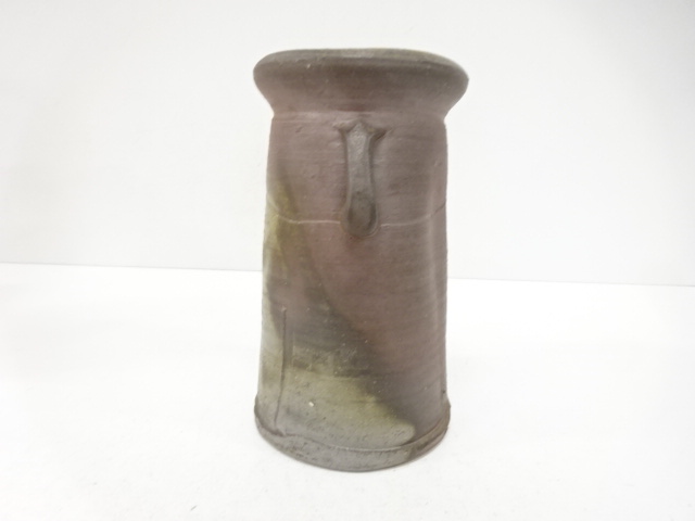  備前焼　安井徹造　耳付花入